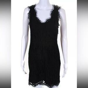 Joie Floral Battenberg Lace Size Zip Sleeveless Short Dress Black Size S